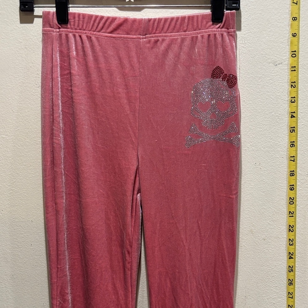 ROMWE women's Pink Bottoms with Glitter Skull